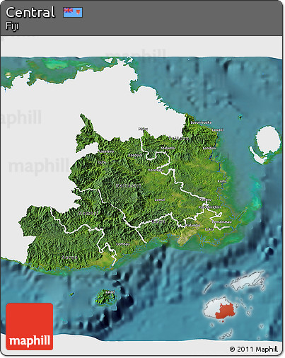 Satellite 3D Map of Central, single color outside