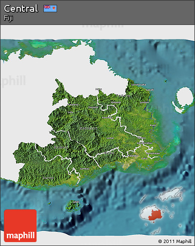 Satellite 3D Map of Central, single color outside