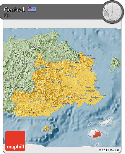 Savanna Style 3D Map of Central