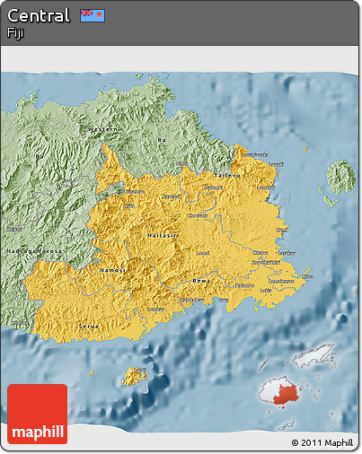 Savanna Style 3D Map of Central