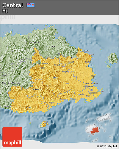 Savanna Style 3D Map of Central