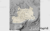 Shaded Relief 3D Map of Central, darken, desaturated