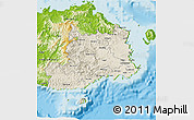 Shaded Relief 3D Map of Central, physical outside