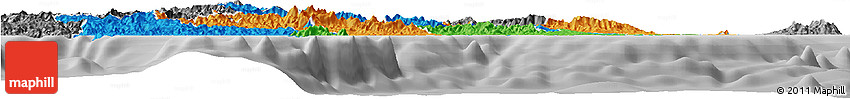 Political Horizon Map of Central, desaturated