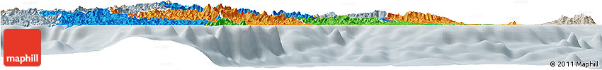 Political Horizon Map of Central, lighten, semi-desaturated