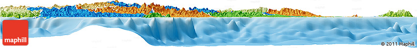 Political Horizon Map of Central, physical outside