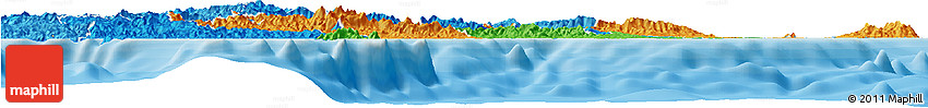 Political Horizon Map of Central, political shades outside