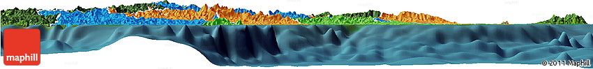 Political Horizon Map of Central, satellite outside