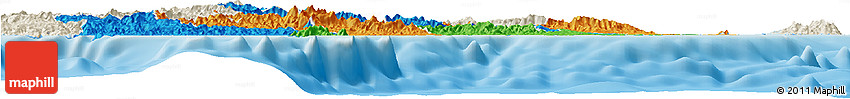Political Horizon Map of Central, shaded relief outside