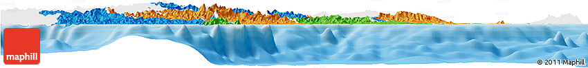 Political Horizon Map of Central, single color outside