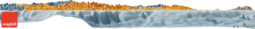 Political Shades Horizon Map of Central, semi-desaturated