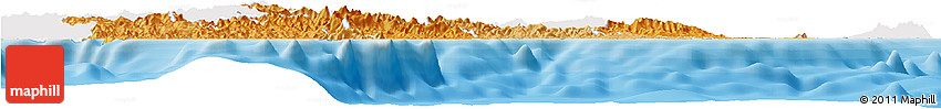 Political Shades Horizon Map of Central, single color outside