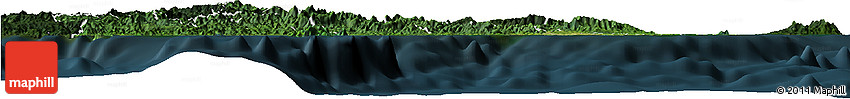 Satellite Horizon Map of Central, darken