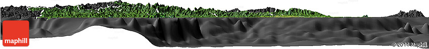 Satellite Horizon Map of Central, darken, desaturated