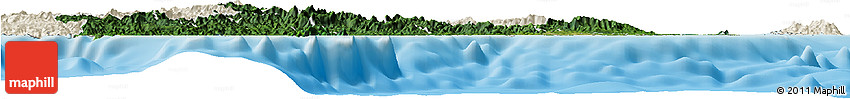 Satellite Horizon Map of Central, shaded relief outside