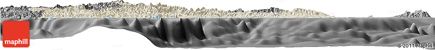 Shaded Relief Horizon Map of Central, darken, desaturated