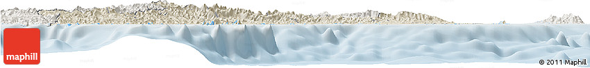 Shaded Relief Horizon Map of Central, lighten