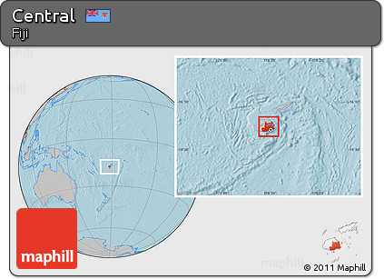 Gray Location Map of Central, hill shading