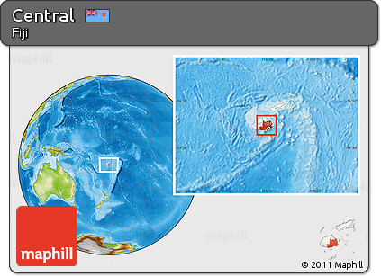 Physical Location Map of Central, highlighted country