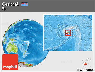 Physical Location Map of Central, highlighted country