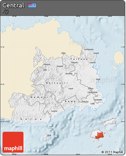 Classic Style Map of Central, single color outside