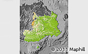 Physical Map of Central, darken, desaturated