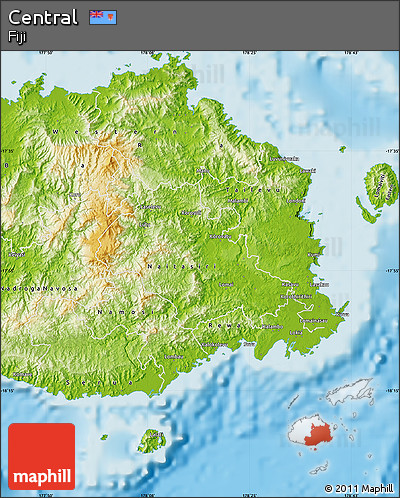 Physical Map of Central