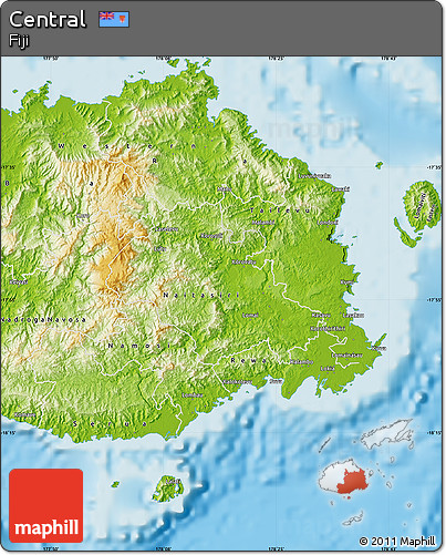 Physical Map of Central