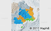 Political Map of Central, lighten, semi-desaturated
