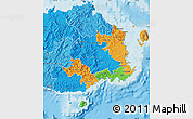 Political Map of Central, political shades outside