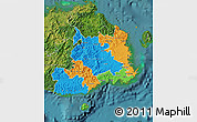 Political Map of Central, satellite outside