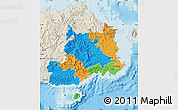 Political Map of Central, shaded relief outside