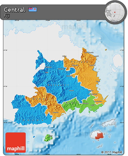 Political Map of Central, single color outside