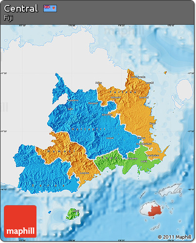 Political Map of Central, single color outside