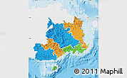 Political Map of Central, single color outside