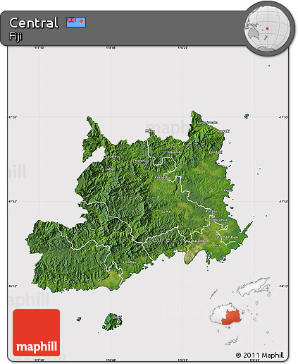 Satellite Map of Central, cropped outside