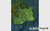 Satellite Map of Central, darken