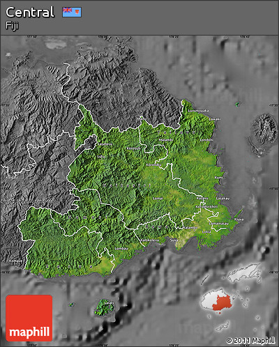 Satellite Map of Central, desaturated