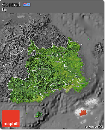 Satellite Map of Central, desaturated