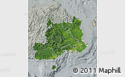 Satellite Map of Central, lighten, semi-desaturated