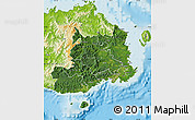 Satellite Map of Central, physical outside