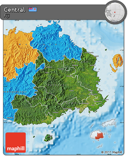 Satellite Map of Central, political outside