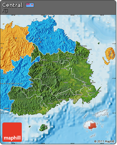 Satellite Map of Central, political outside