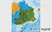 Satellite Map of Central, political outside