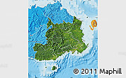 Satellite Map of Central, political shades outside