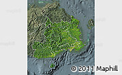 Satellite Map of Central, semi-desaturated