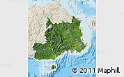 Satellite Map of Central, shaded relief outside