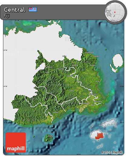 Satellite Map of Central, single color outside