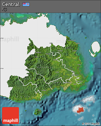 Satellite Map of Central, single color outside