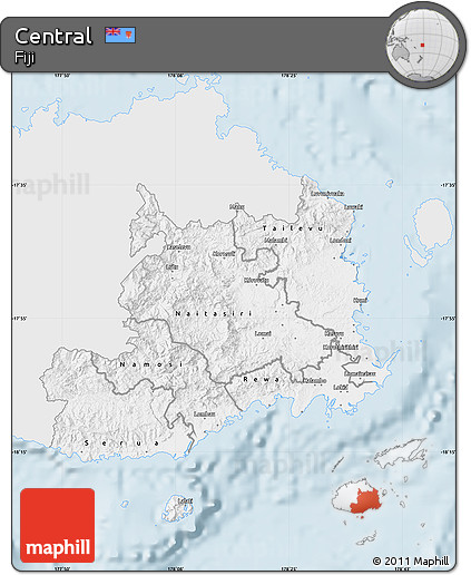 Silver Style Map of Central, single color outside